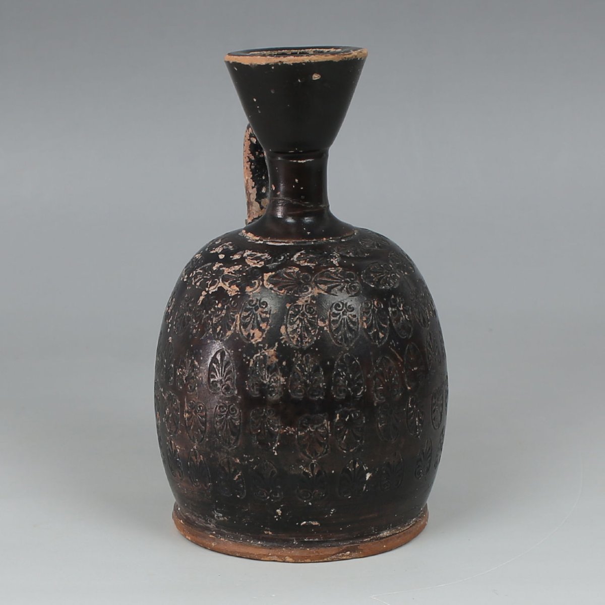 Lécythe grec trapu à palmettes — Certificat d’authenticité-photo-4