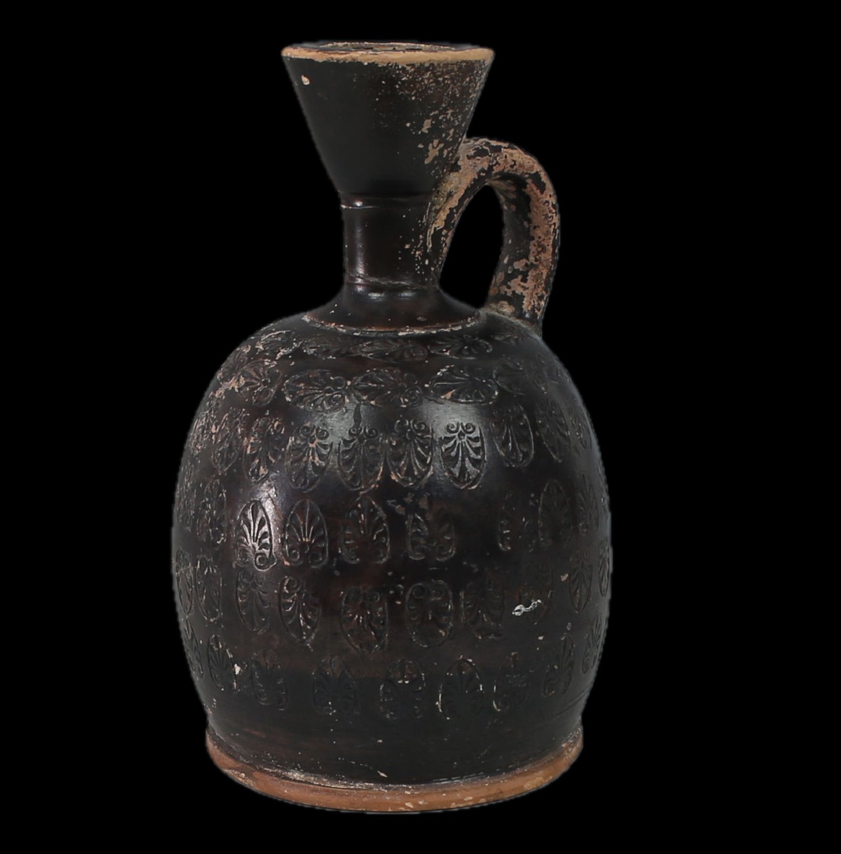 Lécythe grec trapu à palmettes — Certificat d’authenticité