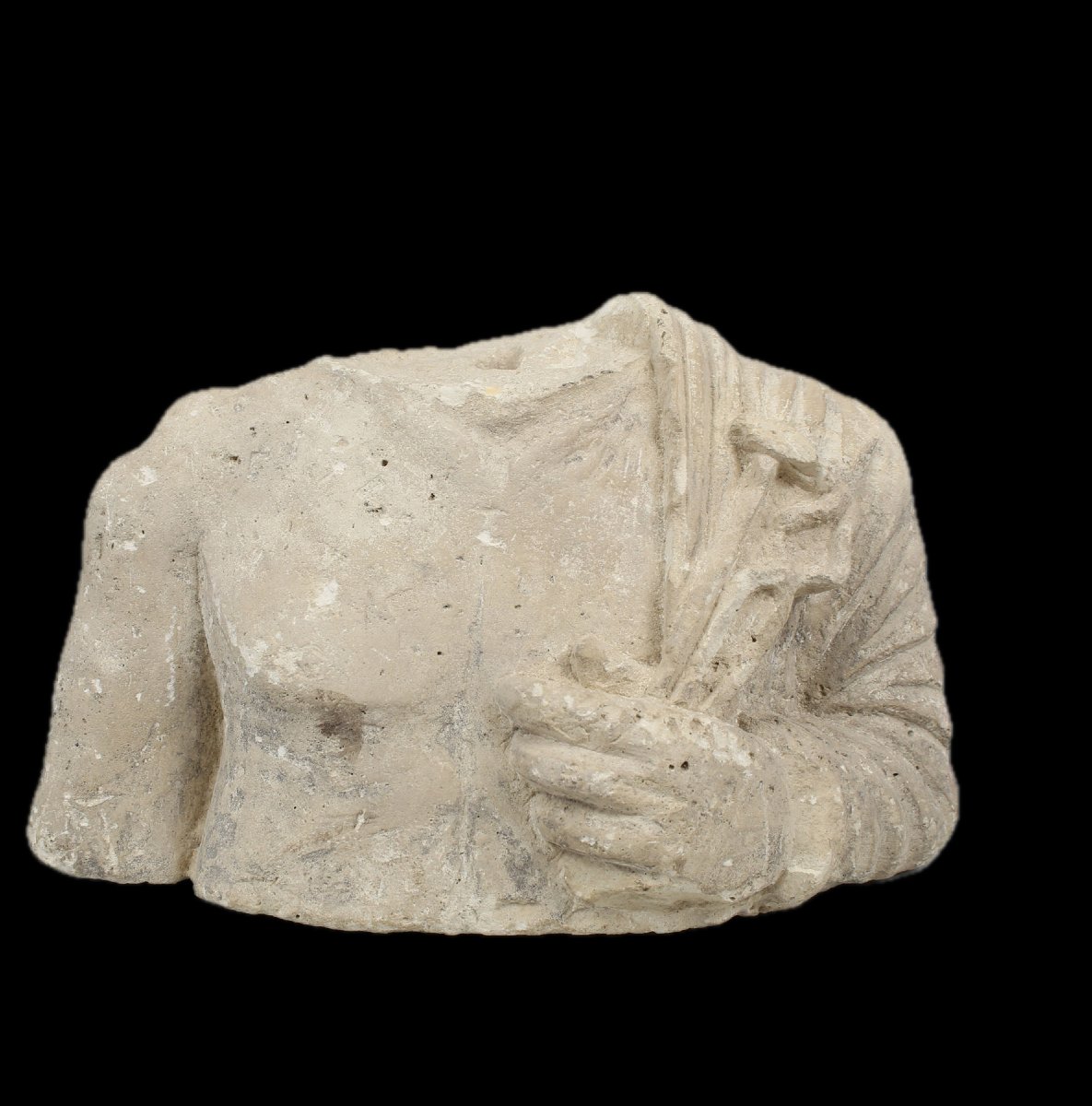 Roman Limestone Bust Of Vulcan — Workshop Power With Certificate Of Authenticity-photo-4