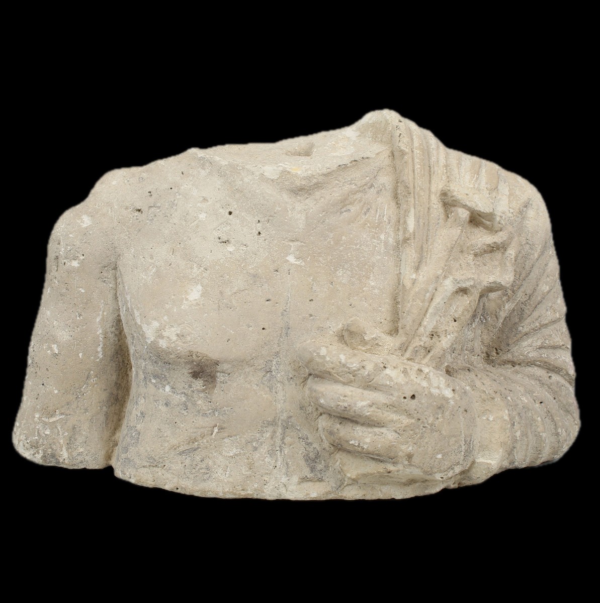 Roman Limestone Bust Of Vulcan — Workshop Power With Certificate Of Authenticity