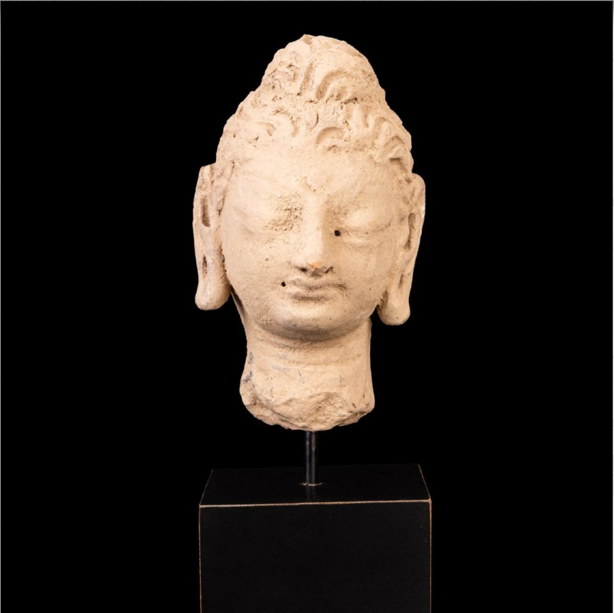 Gandharan Stucco Head Of Buddha — With Certificate Of Authenticity-photo-2