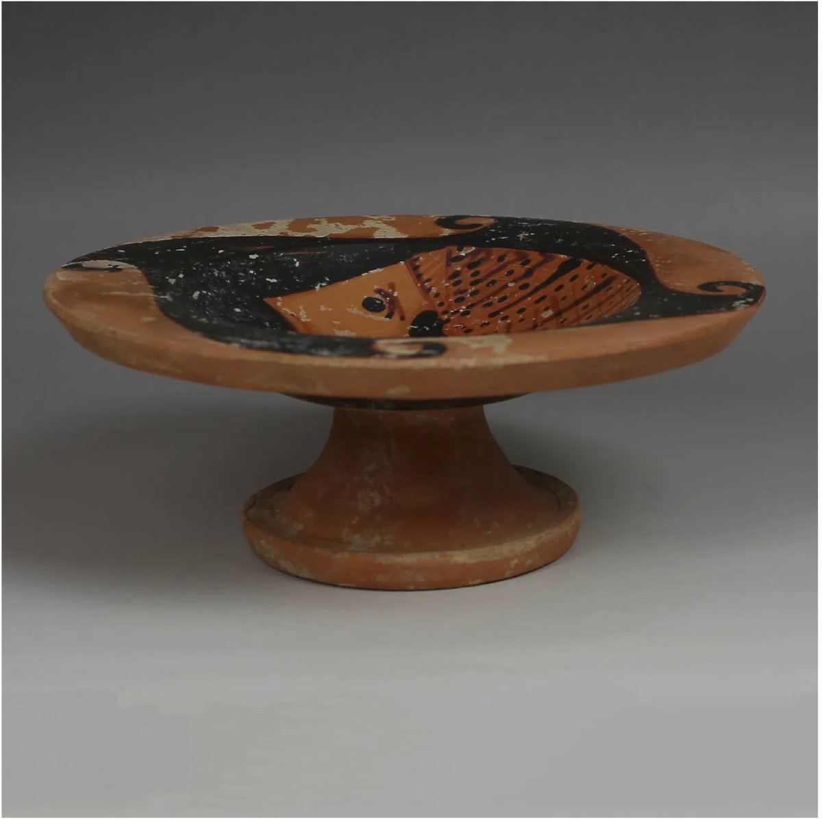 Coupe Genucilia étrusque à profil féminin (IVe s. av. J.-C.) avec Certificat d’authenticité-photo-1