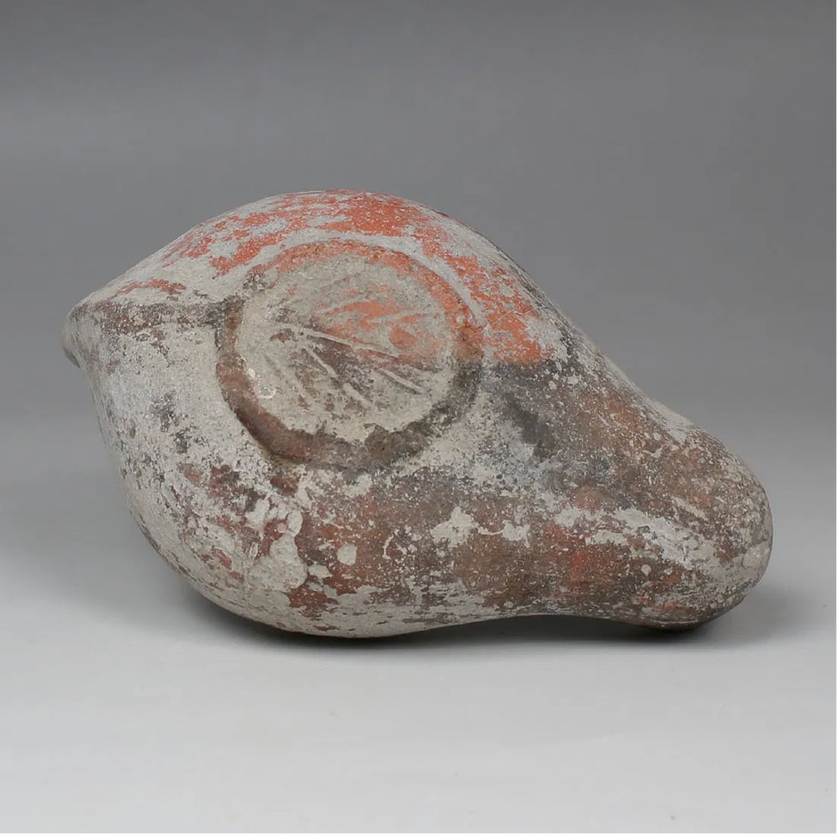 North African Lamp With Paleo-christian Symbol (5th–7th C. Ad) With Certificate Of Authenticity-photo-4