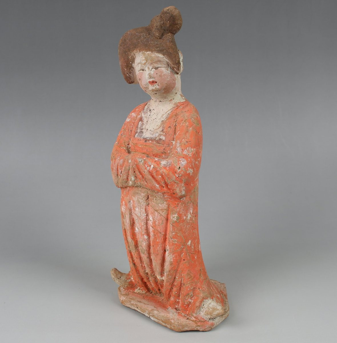 Tang Dynasty Court Lady Statuette – Certificate Of Authenticity And Qed Test-photo-4