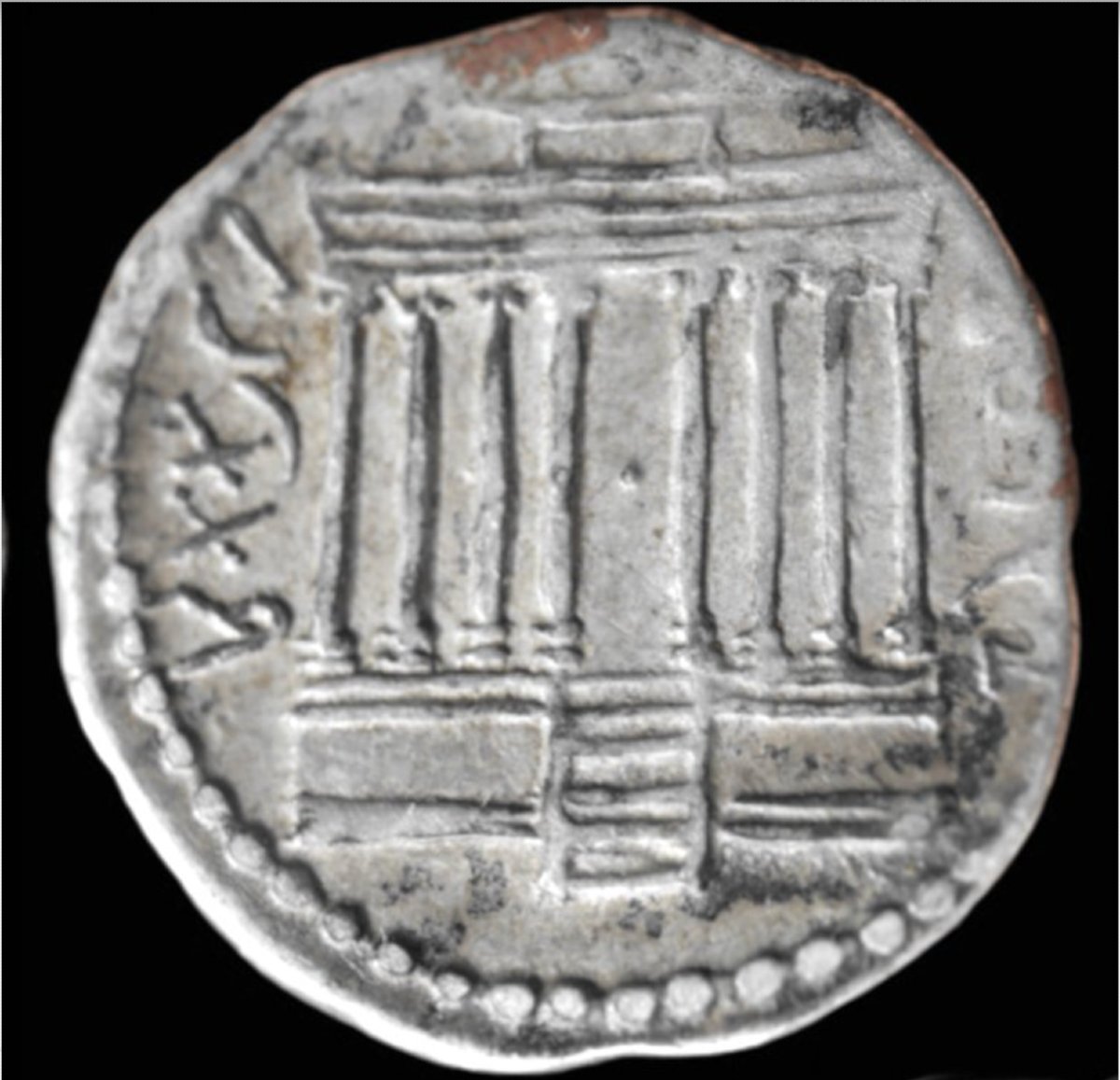 Utica Denarius Of Juba I — Octastyle Temple — Certificate Of Authenticity-photo-3