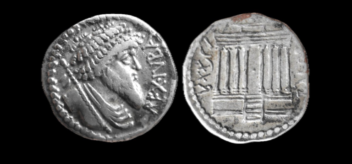 Utica Denarius Of Juba I — Octastyle Temple — Certificate Of Authenticity