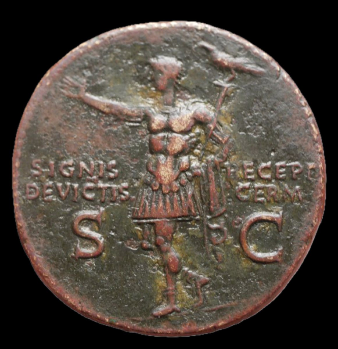 Germanicus Dupondius “signis Recept Devictis Germ” — Rome — Certificate Of Authenticity-photo-3