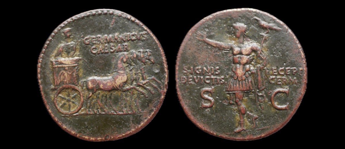 Germanicus Dupondius “signis Recept Devictis Germ” — Rome — Certificate Of Authenticity