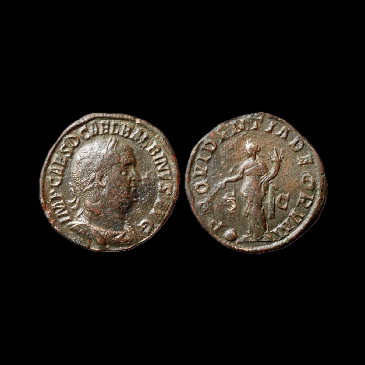 Rare Balbinus Sestertius “providentia Deorvm” — Certificate Of Authenticity