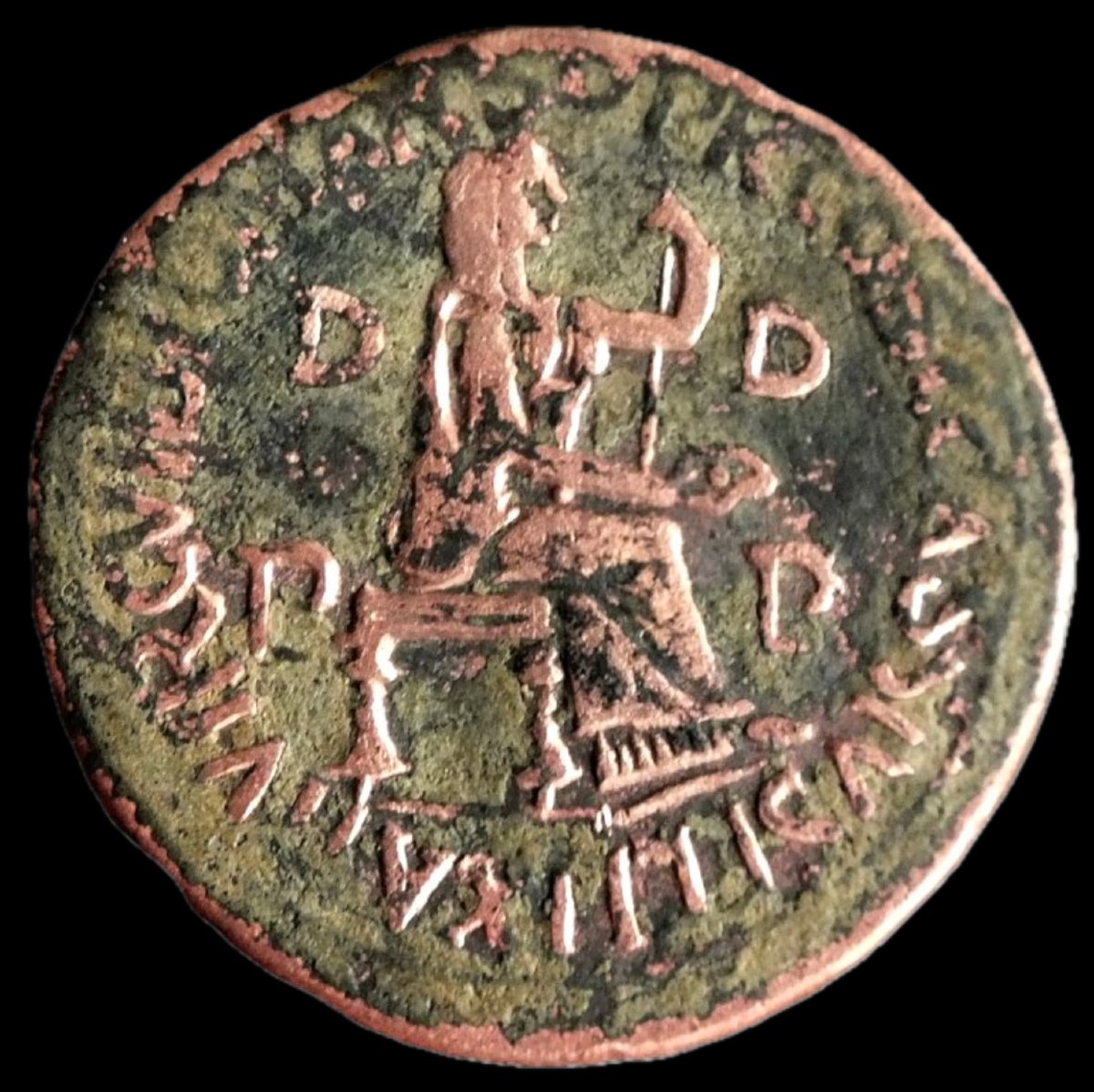 Rare Dupondius Of Utica — Tiberius & Livia — With Certificate Of Authenticity-photo-3