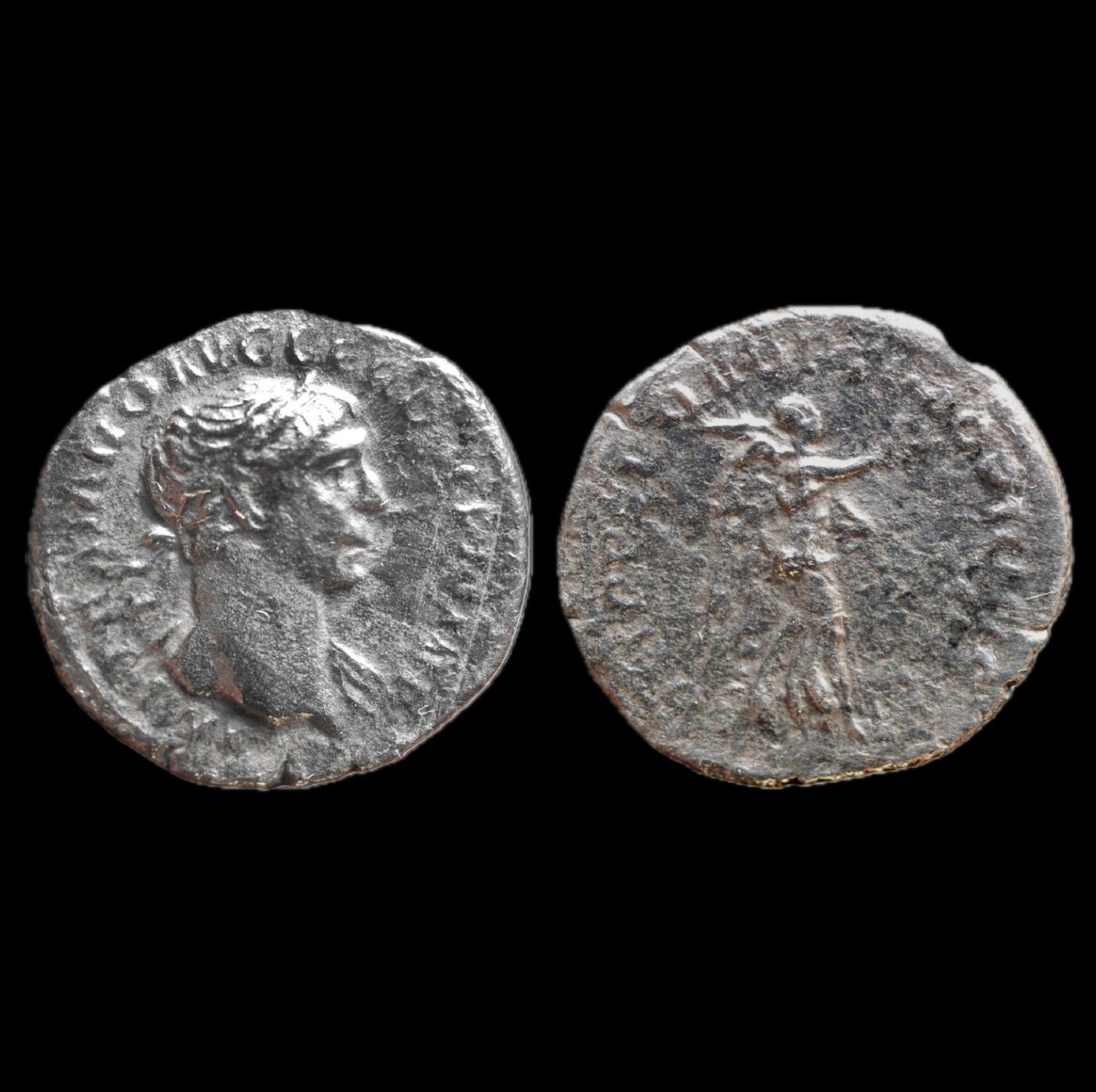 Trajan — Silver Quinarius With Victory — Certificate Of Authenticity