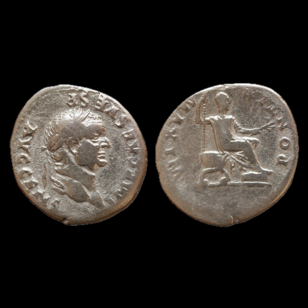 Vespasian Denarius “pontifex Maximus” — Certificate Of Authenticity