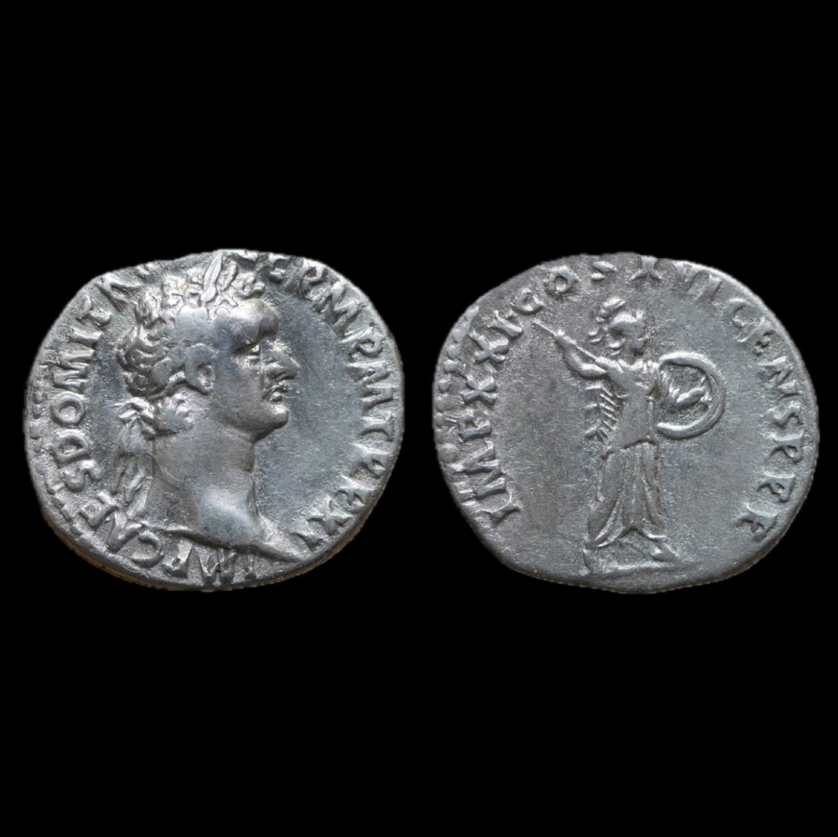 Denier de Domitien « Minerve en marche » — Certificat d’authenticité