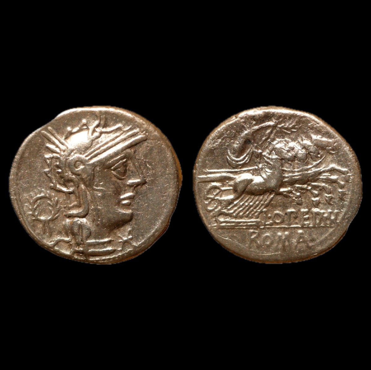 Denier républicain de L. Opimius — Quadrige de la Victoire — Certificat d’authenticité