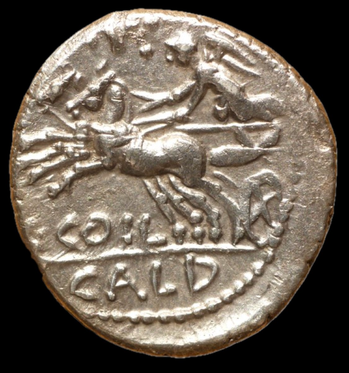 C. Coelius Caldus Republican Denarius — Victory In Biga — Certificate Of Authenticity-photo-3