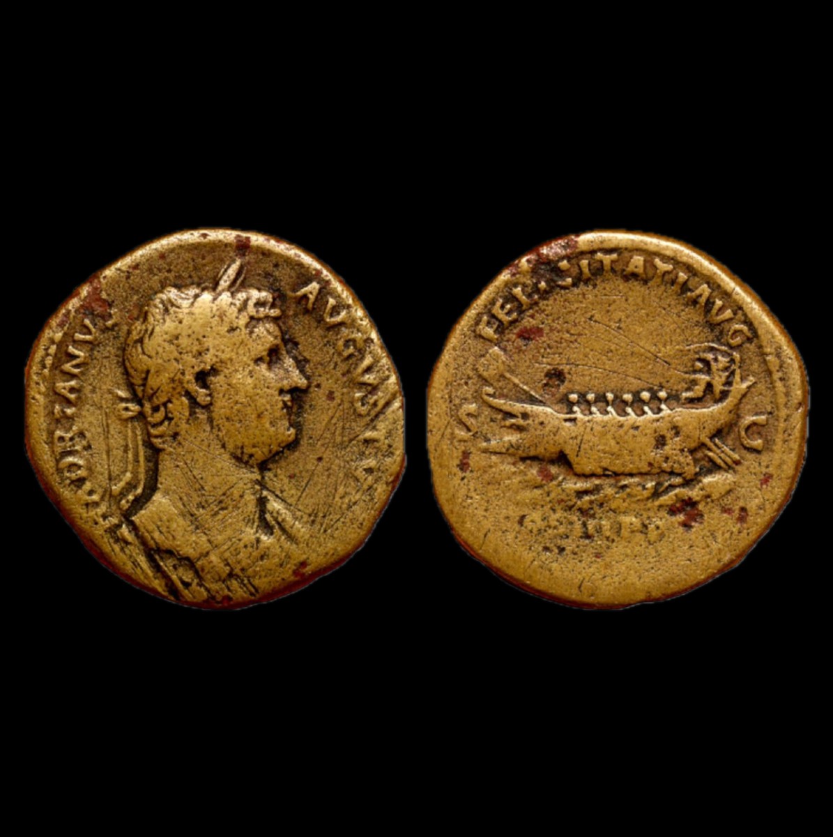 Sesterce d’Hadrien « FELICITATI AVG » — Certificat d’authenticité