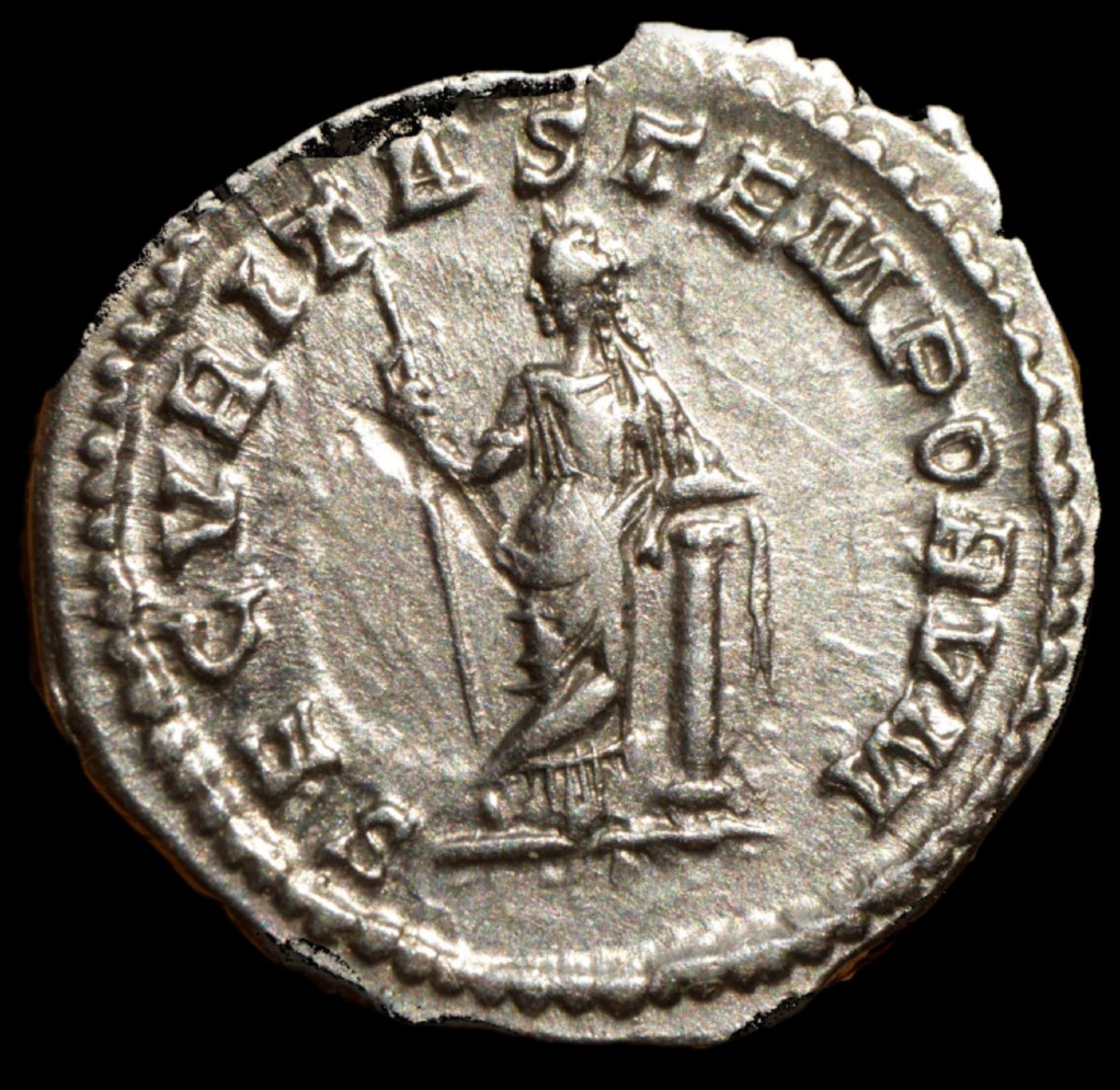 Rare denier de Macrin à la Securitas — Certificat d’authenticité-photo-3