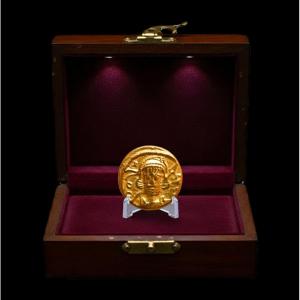 Très rare – Solidus d’or de Constantin IV – Carthage, 677/678 – Certificat d’authenticité