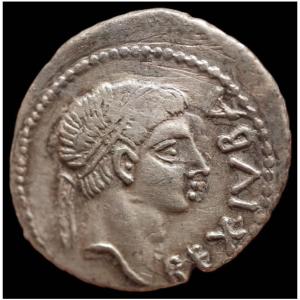 Juba II & Cléopâtre Séléné — Denier « Isis & sistre » — rare — avec certificat d’authenticité