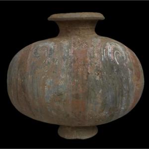 Jarre funéraire chinoise en forme de cocon avec test de thermoluminescence (TL)