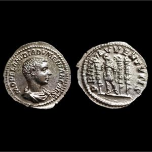 Diadumenian Caesar — Silver Denarius, Ad 217–218 — Princ Ivventvtis — Certificate Of Authentici