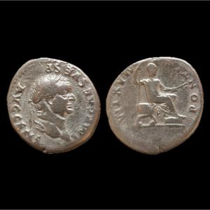 Denier de Vespasien « Pontifex Maximus » — Certificat d’authenticité