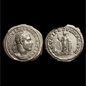 Rare denier de Macrin à la Securitas — Certificat d’authenticité