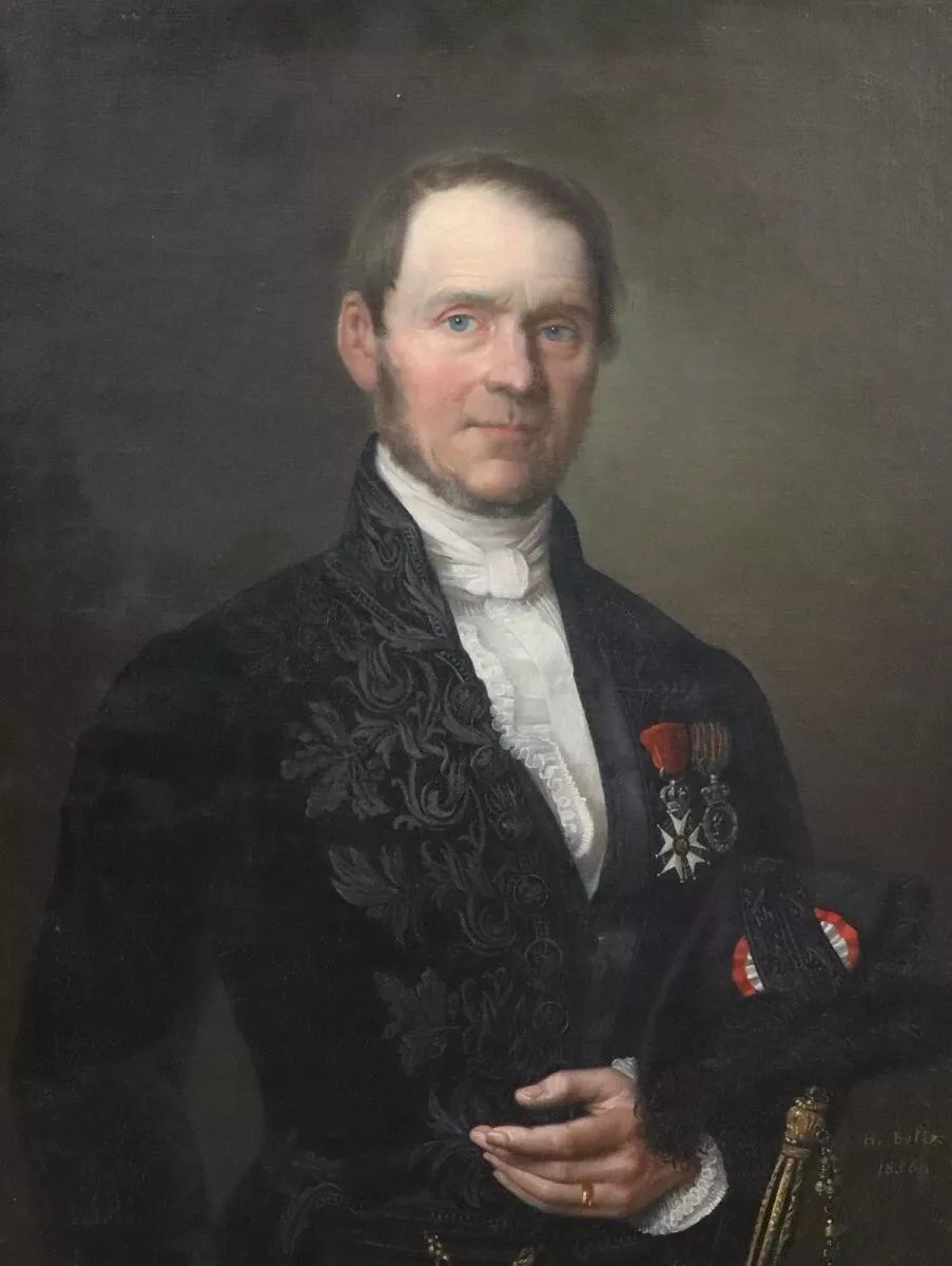 Portrait d'Un Médaillé 107x87cm Peinture à l'Huile De Heinrich Beltz (1801-1869)-photo-2