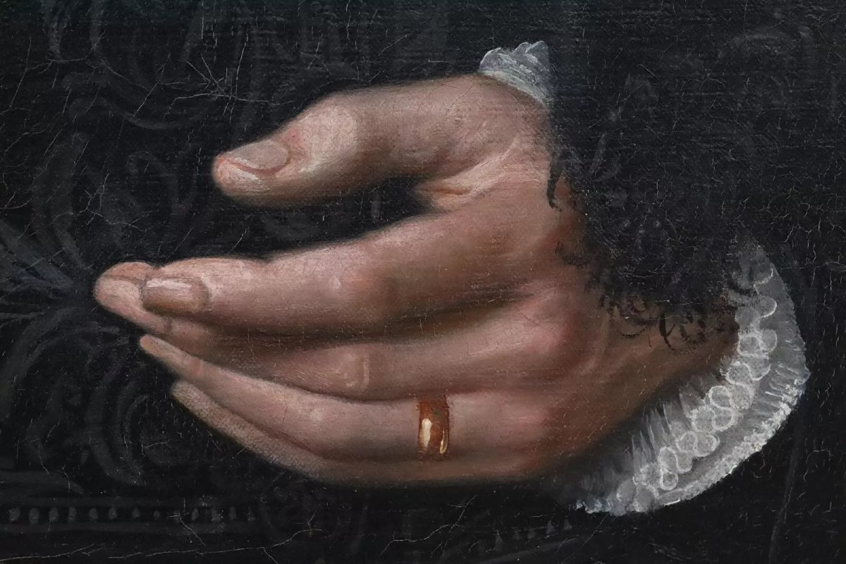 Portrait d'Un Médaillé 107x87cm Peinture à l'Huile De Heinrich Beltz (1801-1869)-photo-6