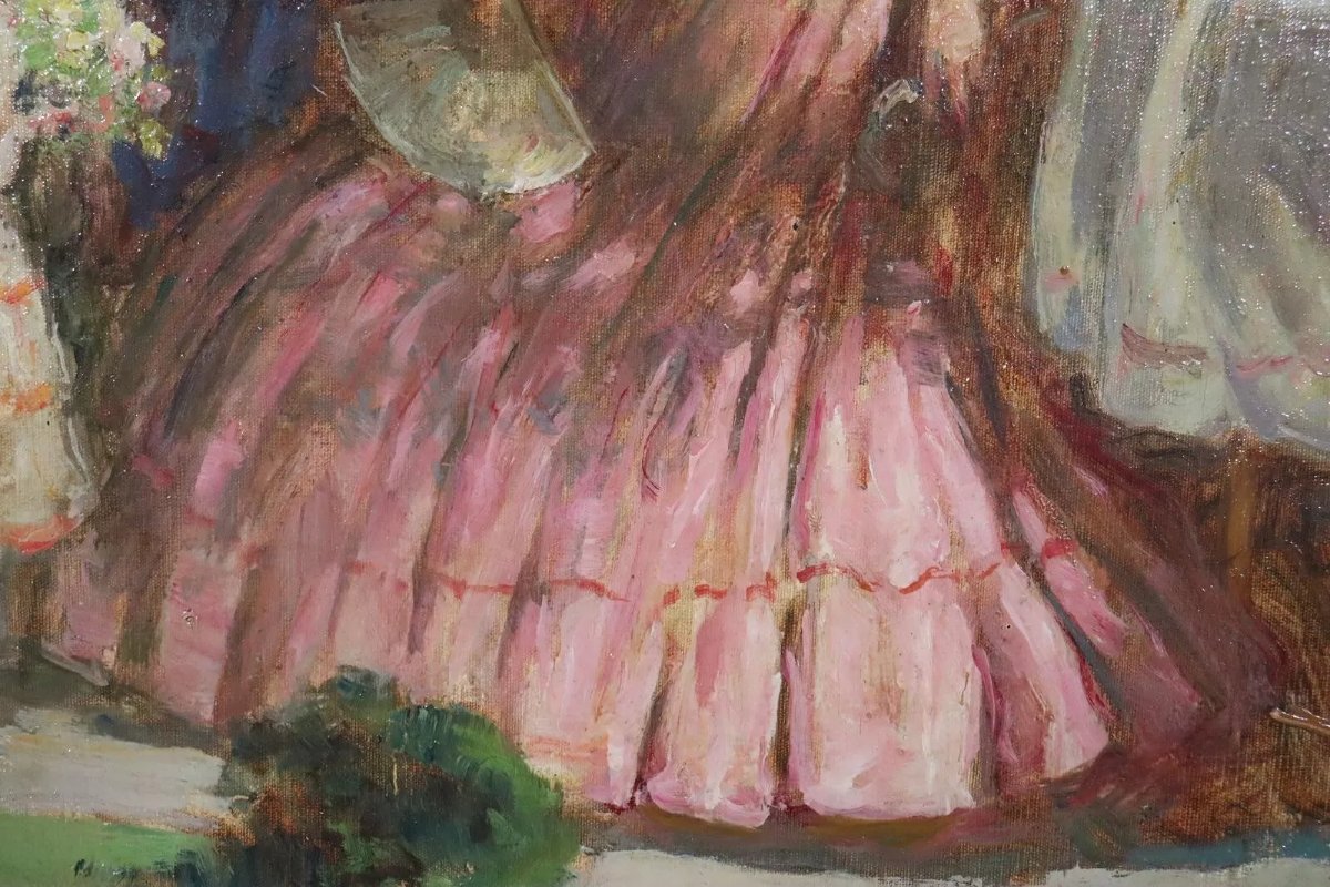 Une Belle Surprise 94x75cm Peinture à l'Huile Signée Imre Gergely (1868-1914)-photo-4