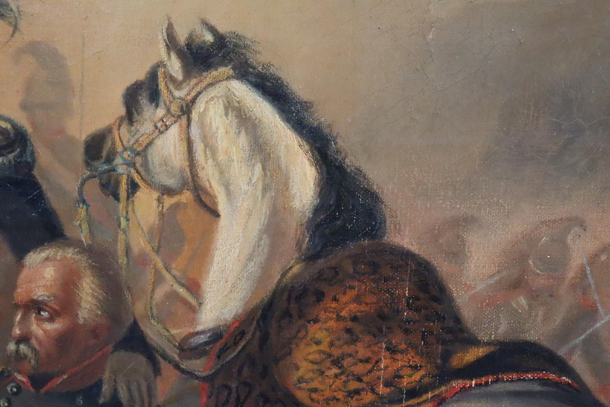 "the Fall Of Blücher" Battle Scene 140x105cm Unsigned Oil Painting 19th Century-photo-5