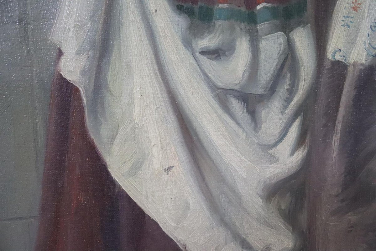 Le Petit Secret Peinture à l'Huile Signée Karl Weise (1890-1947)-photo-4