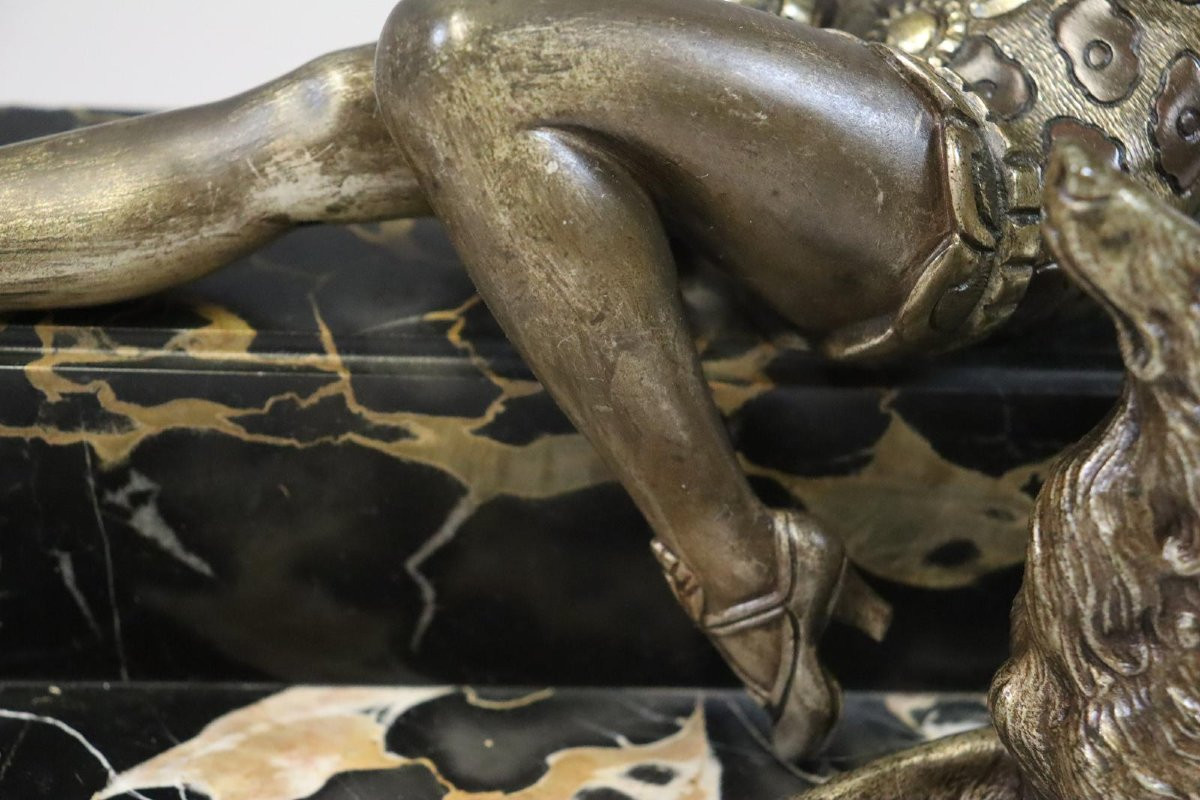 "la Petite Friandise" Bronze Art Déco Signé H. Molins Vers 1920/30-photo-5