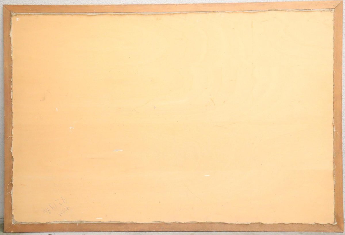 Scène de parc Art Nouveau 221x150cm peinture à l'huile signée Fernand HERTENBERGER (1882-1970)-photo-4
