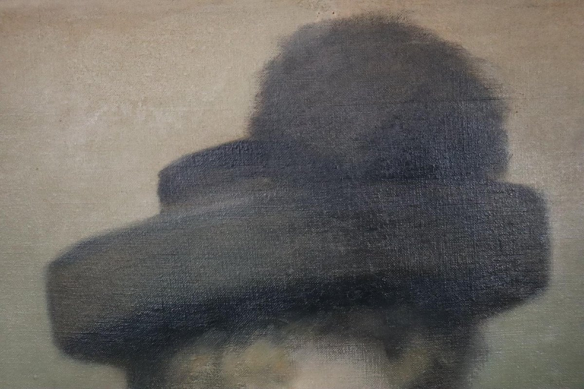 Portrait Of A Young Woman, Oil Painting In A Carved Frame Circa 1890-photo-5