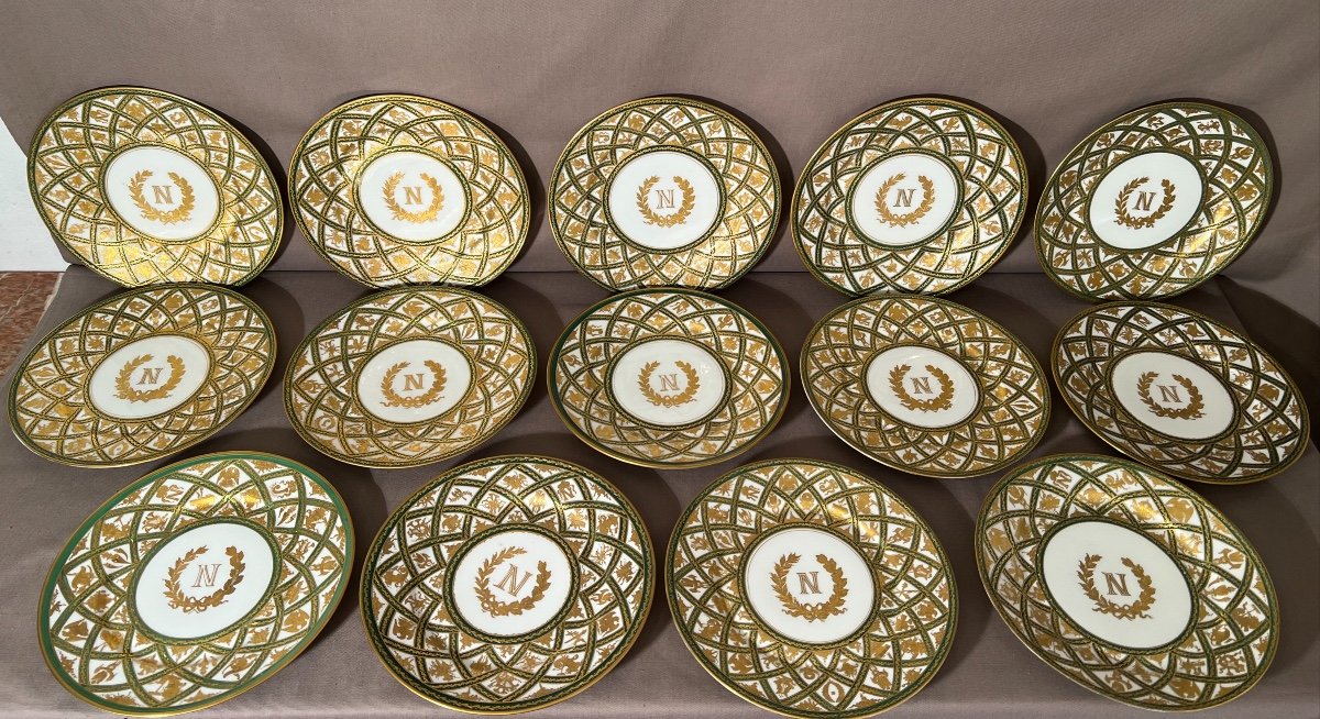 14 Very Beautiful Porcelain Plates Imperial Manufacture Of Sèvres Nineteenth-photo-2