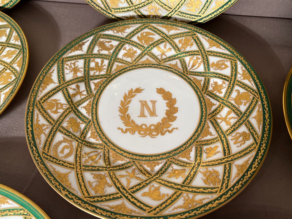 14 Very Beautiful Porcelain Plates Imperial Manufacture Of Sèvres Nineteenth-photo-3