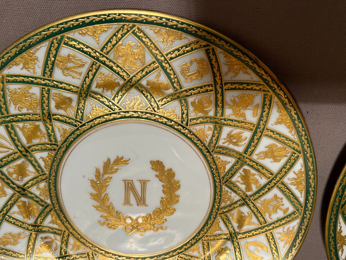 14 Very Beautiful Porcelain Plates Imperial Manufacture Of Sèvres Nineteenth-photo-1