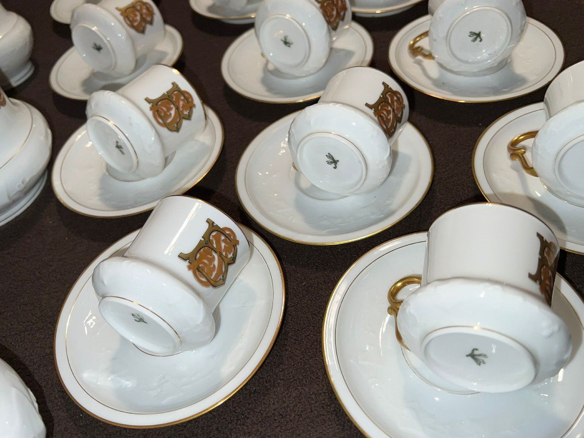 Service De café Pour 12 Personnes en porcelaine très fine "coquille d'oeuf"-photo-7