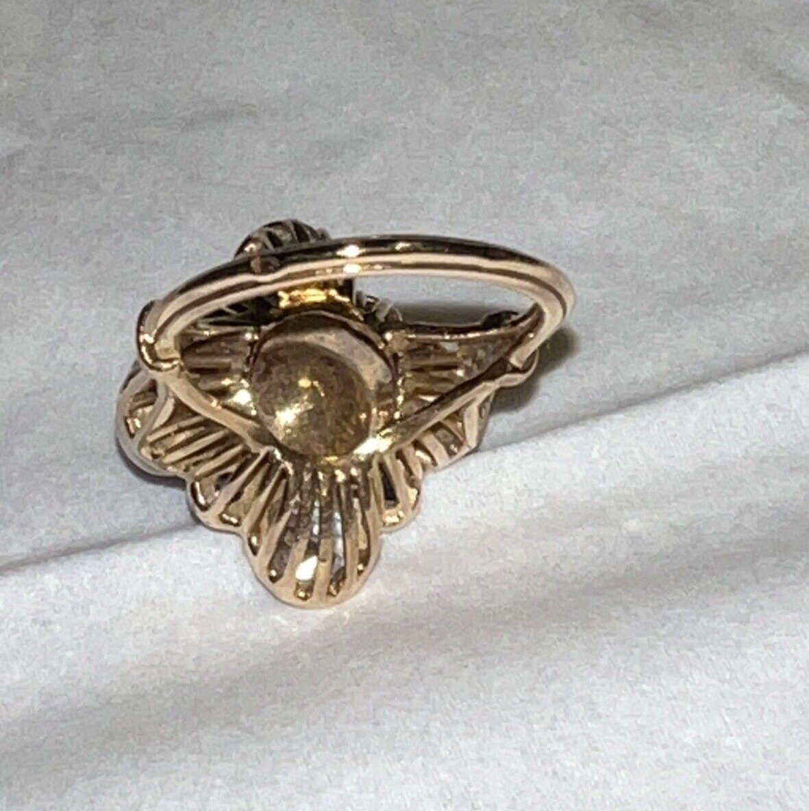 Ring In 18 Carat Yellow Gold, Diamonds, Pearls, Sapphires.-photo-5