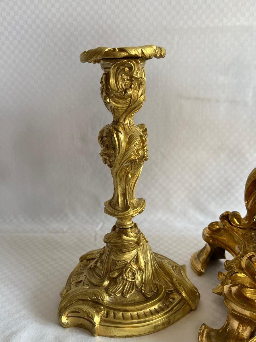 Fireplace Trim In Gilt Bronze By Henri Picard Paris 19th Century.-photo-2
