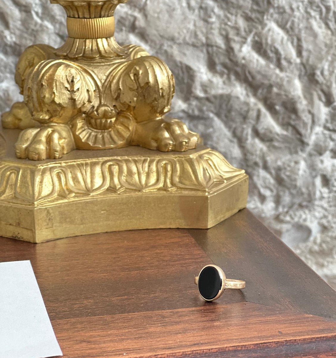 Secret Ring In 18k 750 Thousandths Yellow Gold With An Ornate Tray-photo-3