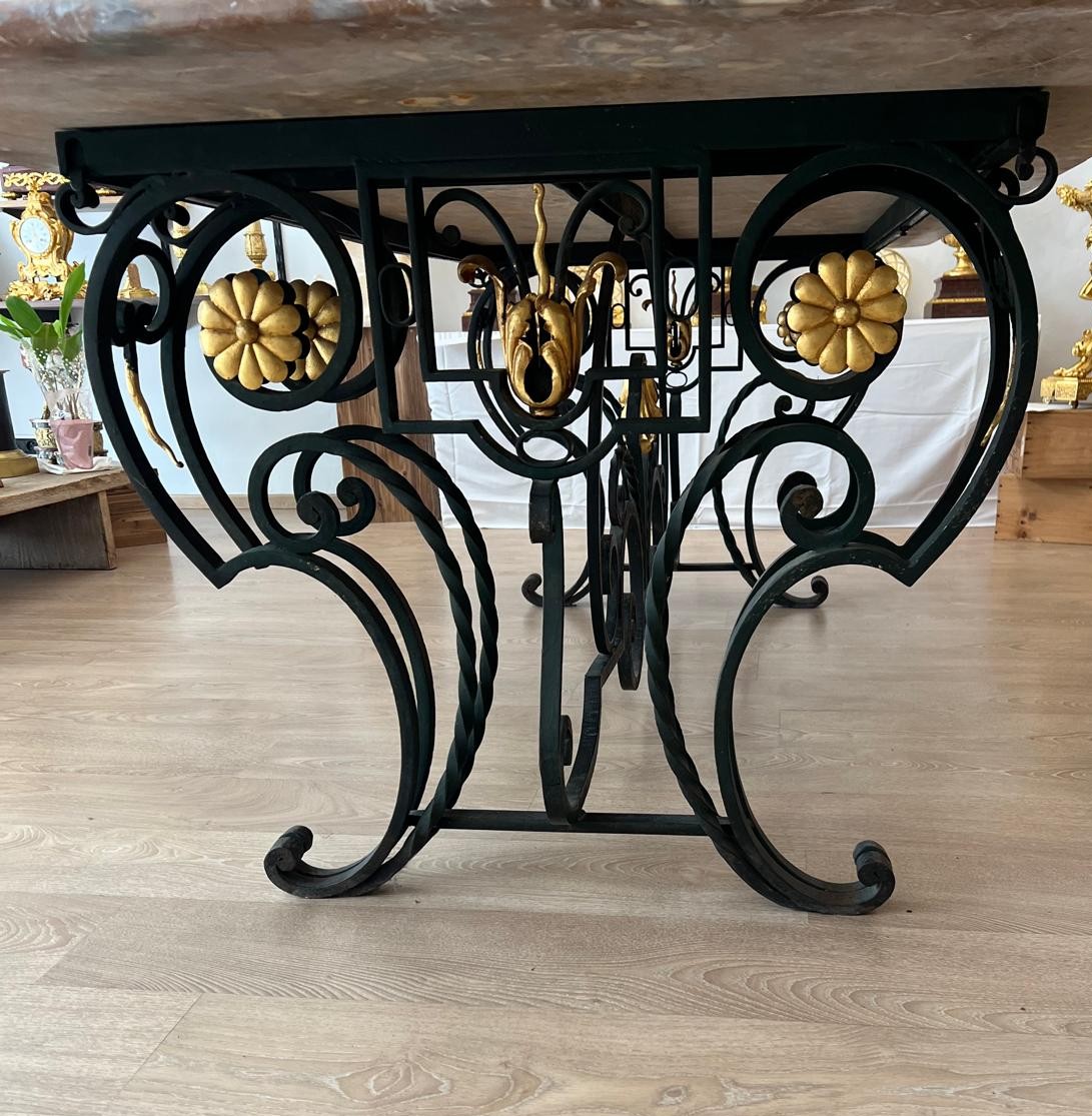 Marble And Wrought Iron Dining Table. 1940s-1950s-photo-1