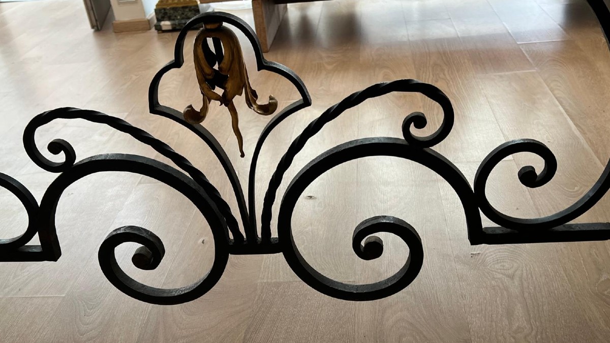 Marble And Wrought Iron Dining Table. 1940s-1950s-photo-3