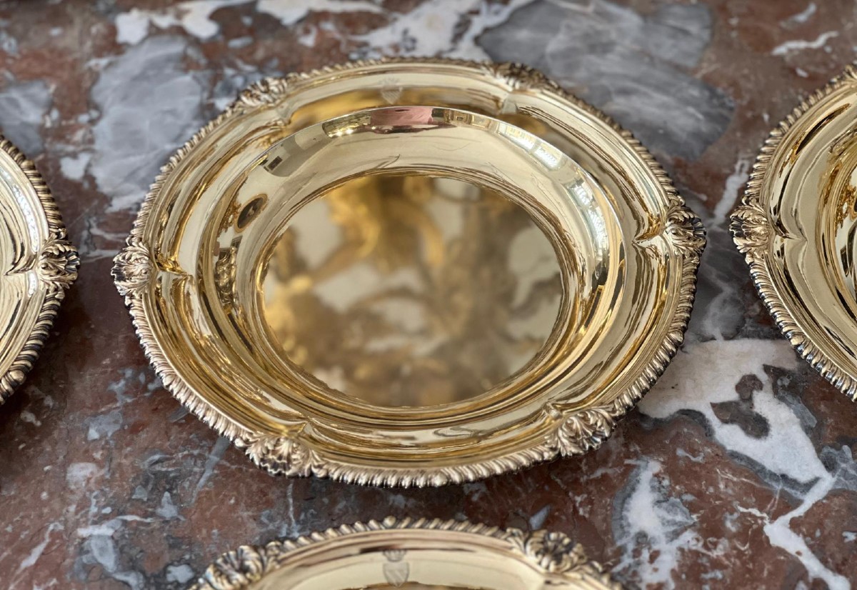 6 English Silver Plates In Sterling Silver, By William Ker Reid -photo-2