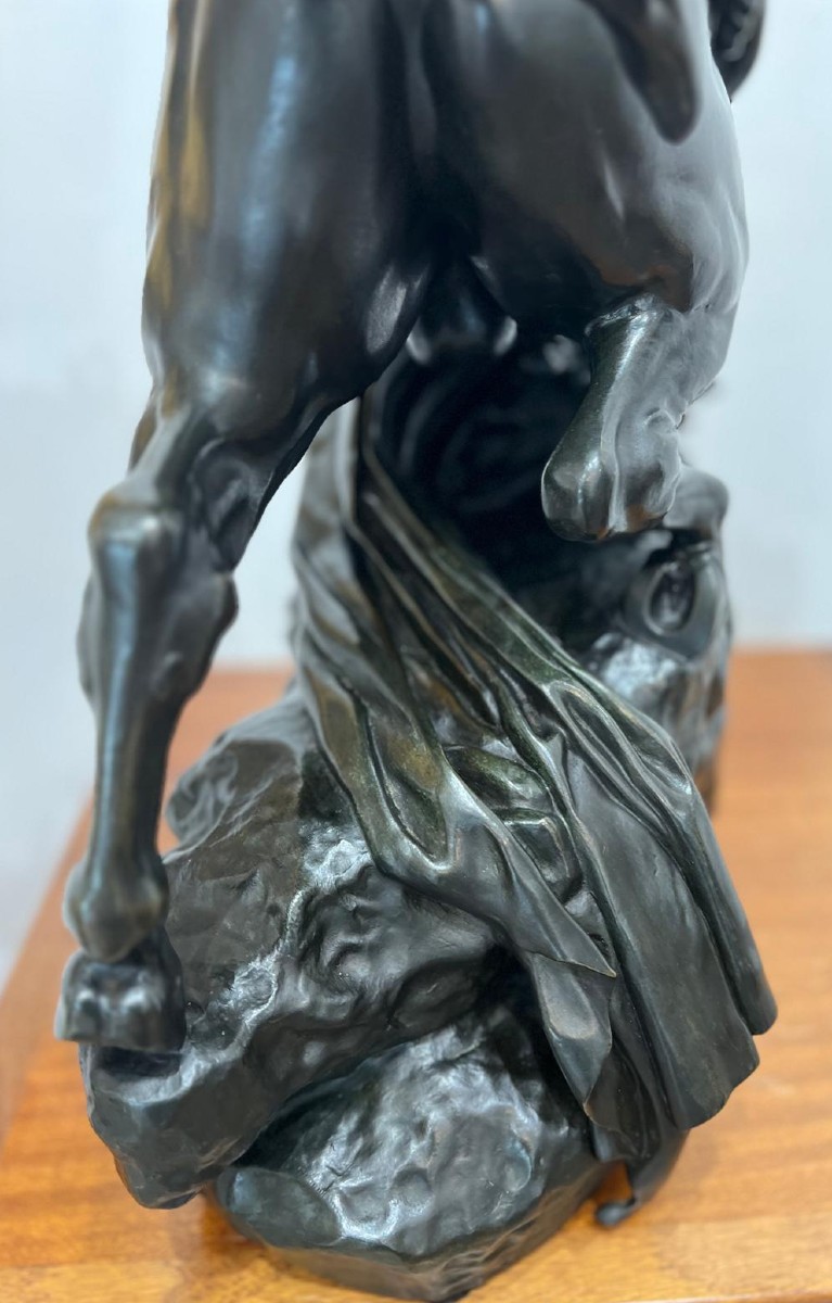 ANTOINE-LOUIS BARYE (1796-1875) "Thésée combattant le Centaure Biénor"-photo-3
