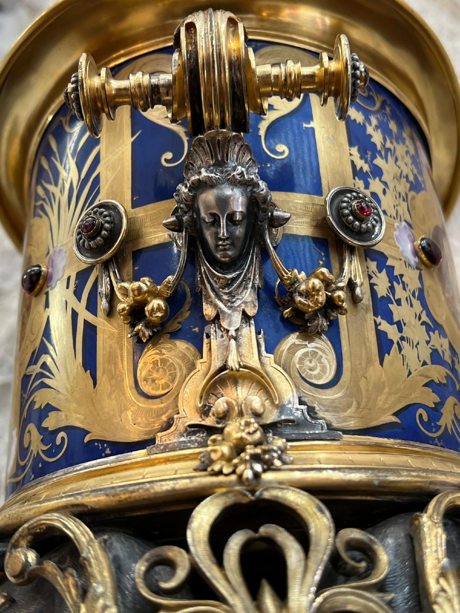 Sèvres Porcelain Planter Signed Wiese, Paris 1860-photo-3