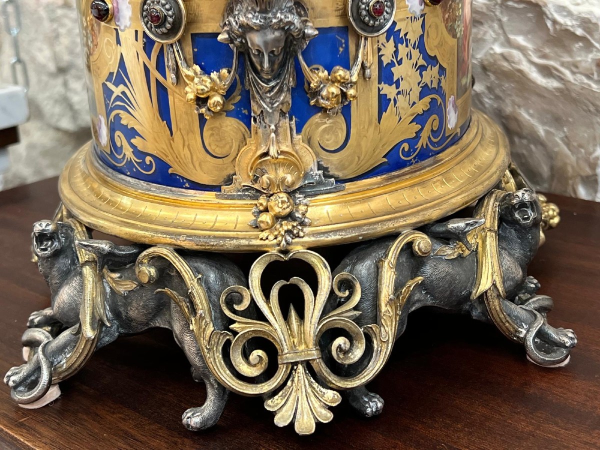 Sèvres Porcelain Planter Signed Wiese, Paris 1860-photo-4