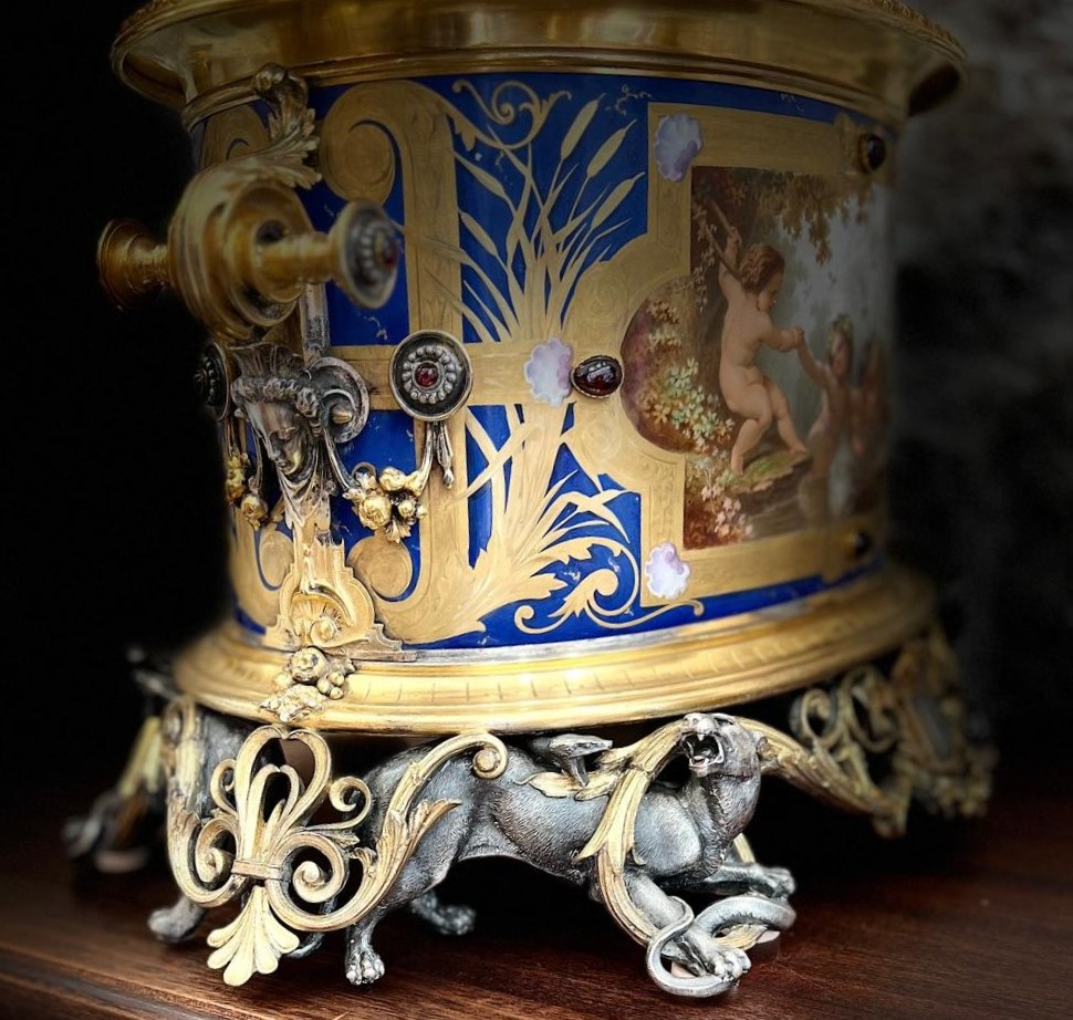 Sèvres Porcelain Planter Signed Wiese, Paris 1860-photo-7