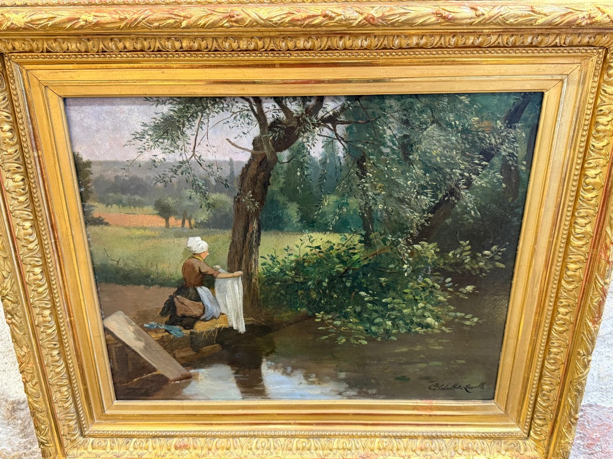 Painting By Camille Léopold Cabaillot-lassalle, 19th Century -photo-3